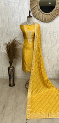 Dola Silk Unstitched Suit Set With Dola Silk Dupatta