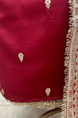 Organza Unstitched Suit Set With Organza Dupatta