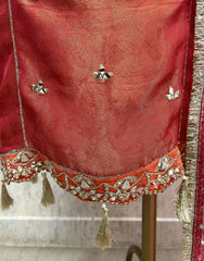 Tissue Unstitched Suit Set With Tissue Dupatta