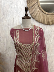 Silk Unstitched Suit Set Featuring Tissue Dupatta