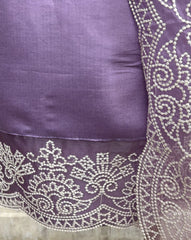 Modal Unstitched Suit Set With Organza Dupatta