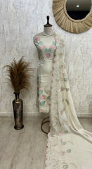 Cosmo Tissue Unstitched Suit Set With Cosmo Tissue Dupatta