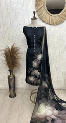 Crepe Unstitched Suit Set With Crepe Dupatta