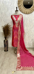 Organza Unstitched Suit Set With Organza Dupatta