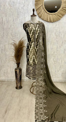 Tissue Organza Unstitched Suit Set With Organza Dupatta