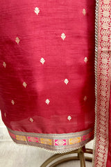 Dola Silk Unstitched Suit Set Featuring Dola Silk Dupatta