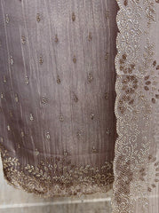 Chiffon Organza Unstitched Suit Set With Chiffon Organza Dupatta