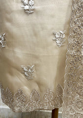 Glass Organza Unstitched Suit Set Featuring Glass Organza Dupatta