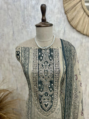 Maheshwari Unstitched Suit Set With Maheshwari Dupatta