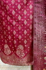 Banarasi Silk Unstitched Suit Set Featuring Banarasi Silk Dupatta