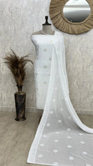 Dyeable Chikankari Georgette Unstitched Suit Set