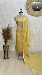 Zardozi Work Organza Unstitched Suit Set