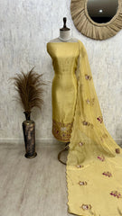 Kota Unstitched Suit Set Featuring Kota Dupatta