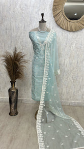 Thread Work Maheshwari Unstitched Suit Set