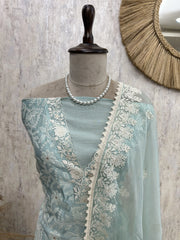 Thread Work Maheshwari Unstitched Suit Set