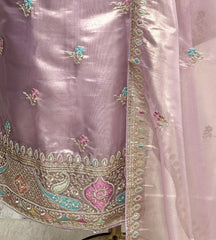 Glass Organza Unstitched Suit Set