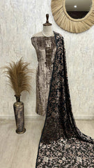 Brasso Velvet Unstitched Suit Set