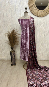 Brasso Velvet Unstitched Suit Set