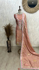 Tissue Unstitched Suit Set Featuring Tissue Dupatta