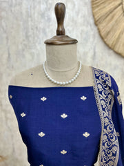 Karwa Chauth Special Dola Silk Unstitched Suit Set