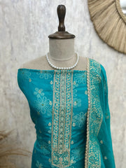 Cosmo Tissue Unstitched Suit Set Featuring Cosmo Tissue Dupatta