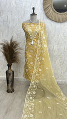 Sheer Organza Unstitched Suit Set