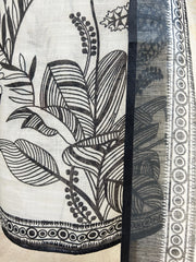 Digital Printed Jamdani Linen Unstitched Suit Set