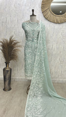 Thread Work Linen Unstitched Suit Set