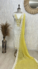 Thread Embroidery Cotton Untitched Suit Set