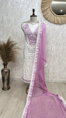 Thread Embroidery Cotton Untitched Suit Set