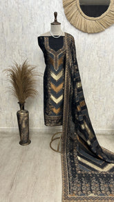 Luxury pure silk unstitched suit set