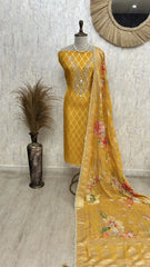 Timeless charm organza unstitched suit set