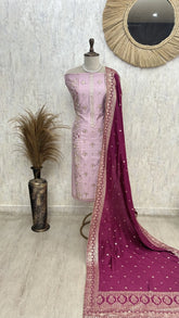 Elegant panel unstitched suit set