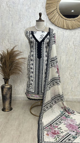 Digital Print Muslin Unstitched Suit Set