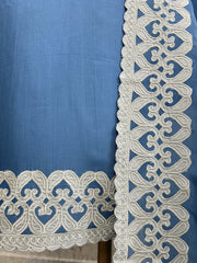 Muslin Unstitched Suit Set With Applique Work