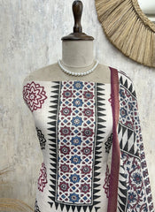 Symmetrical Floral Boota Pattern Jamdani Linen Unstitched Suit Set