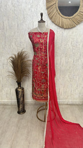 Embroidered Semi Crepe Unstitched Suit