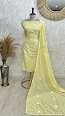 Thread Embroidery Mul Unstitched Suit Set