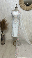 Fine Thread Work Modal Unstitched Suit Set