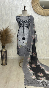 Embroidered Muslin Unstitched Suit Set