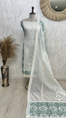 Lace Work Kota Unstitched Suit Set