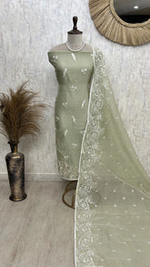 Kota Unstitched Suit Set With Birds Motif