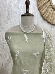 Kota Unstitched Suit Set With Birds Motif