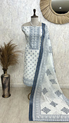 Printed Semi-Linen Unstitched Suit Set