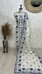 Kota Unstitched Suit Set With Intricate Kantha