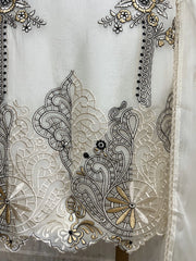 Thread Embroidered Pure Organza Unstitched Suit Set