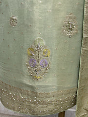 Hand Embroidered Tissue Unstitched Suit Set