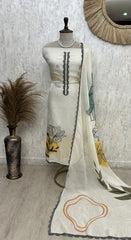 Digital Print Organza Unstitched Suit Set