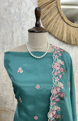 Flamingo Organza Unstitched Suit