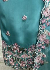 Flamingo Organza Unstitched Suit